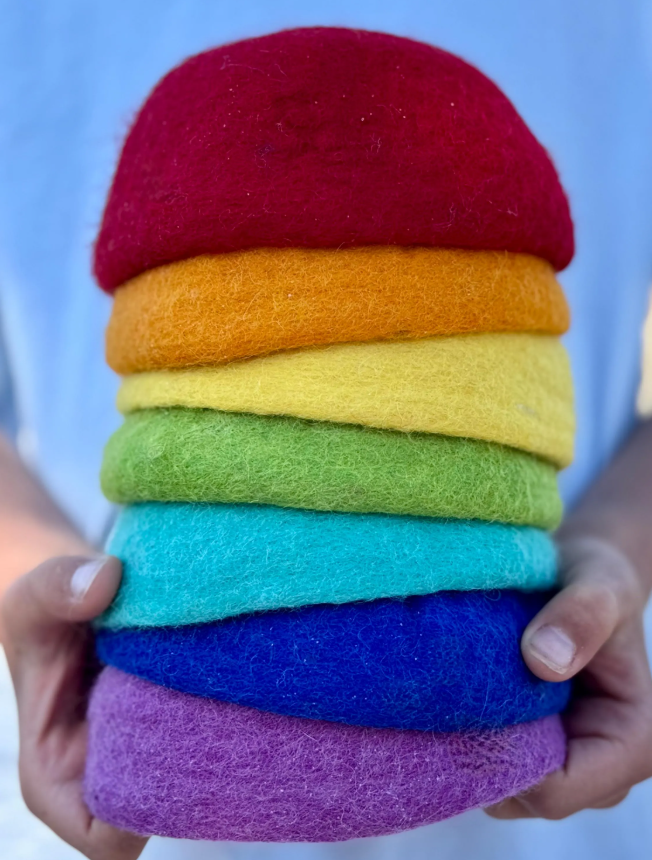 Rainbow Party Felt Bowls