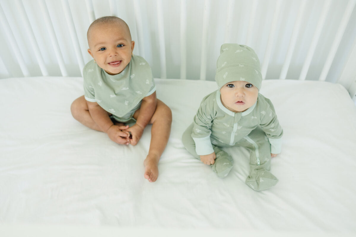 Organic Cotton Freshwater Snail Zip Footie