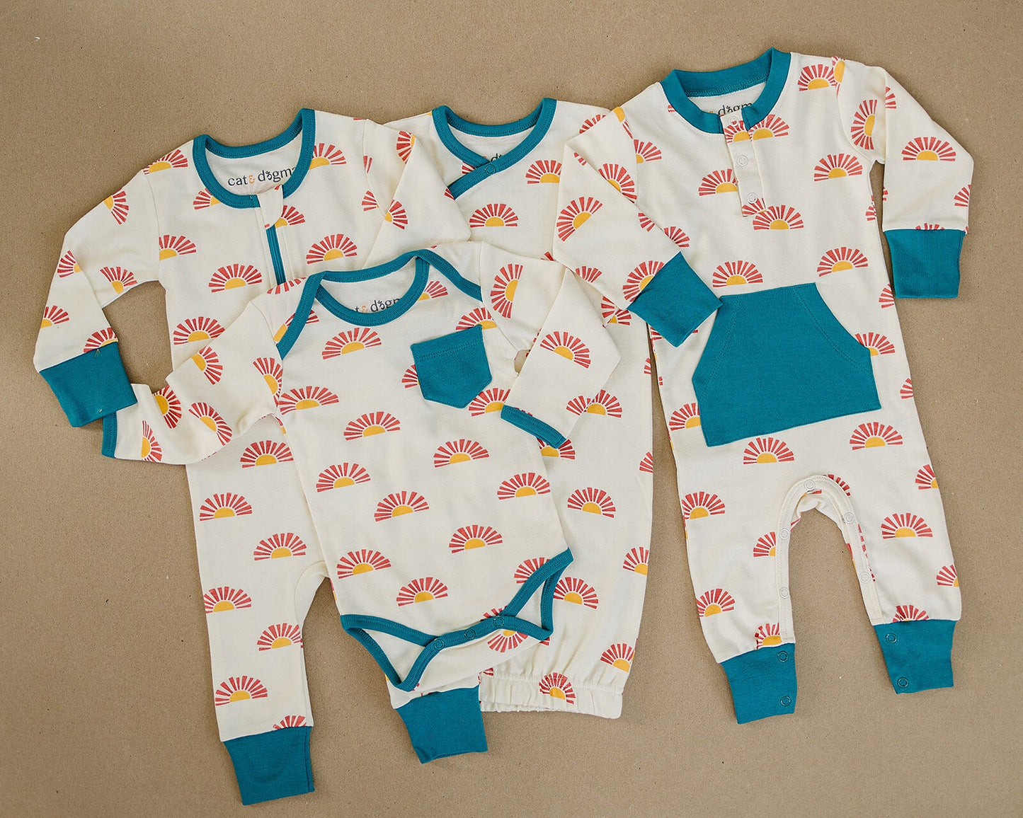 Organic Cotton Zippy Romper - Sunrise