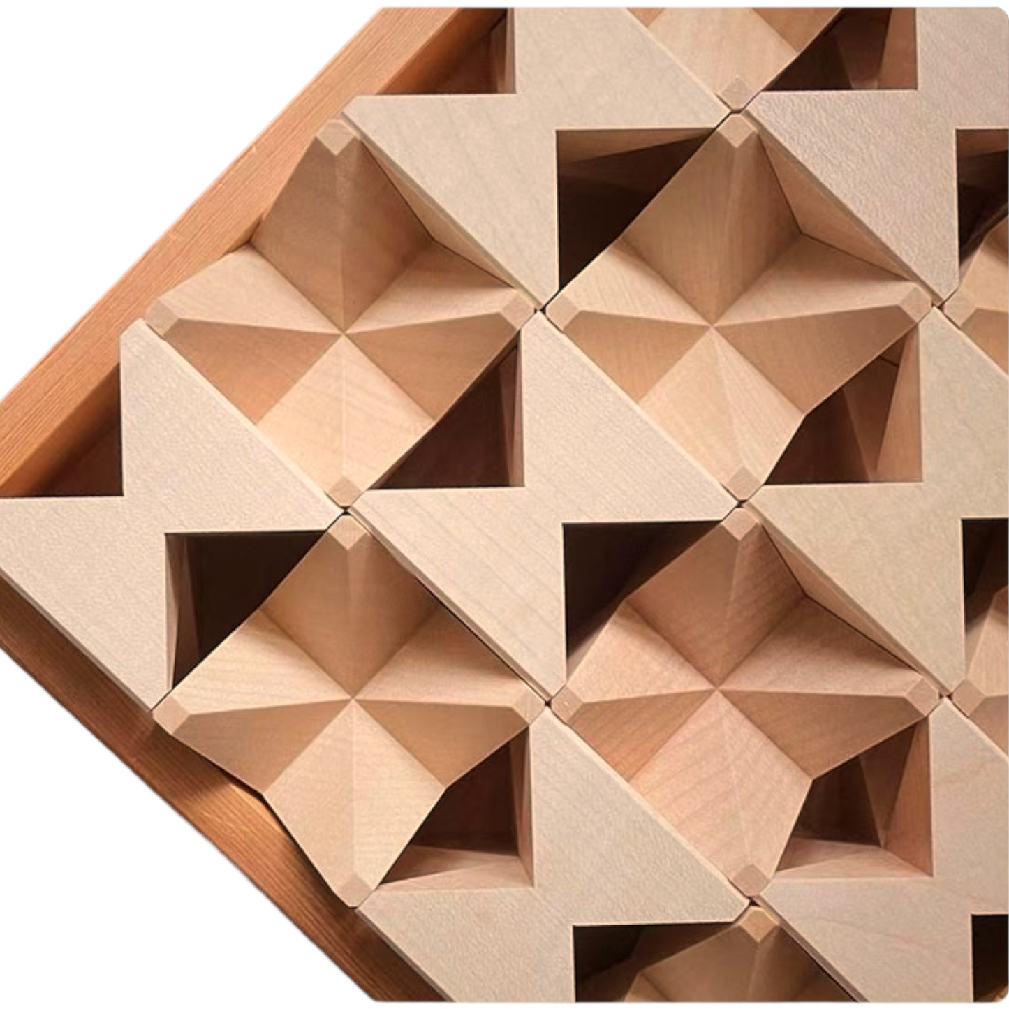 Natural Wooden Construction Puzzle Toy with Storage Tray