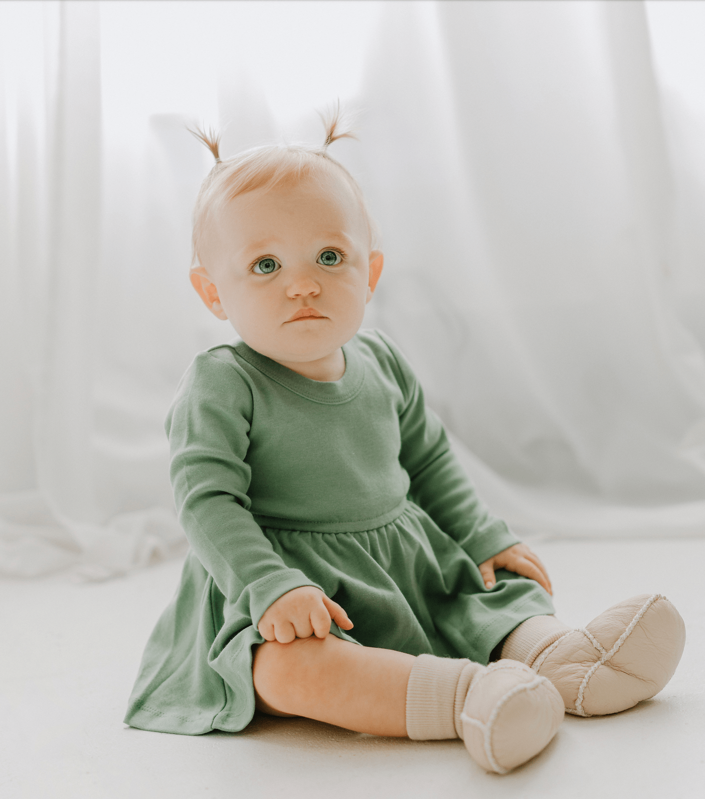 Basil Green Twirl Dress