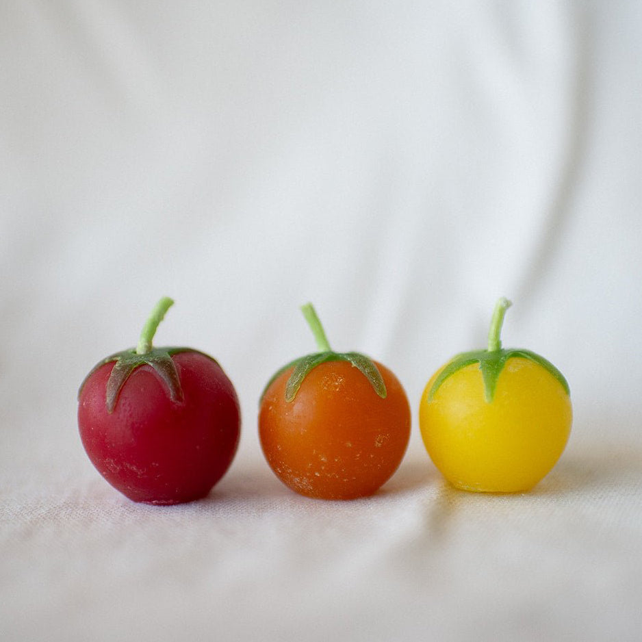 Beeswax Cherry Tomato Birthday Candles (8)