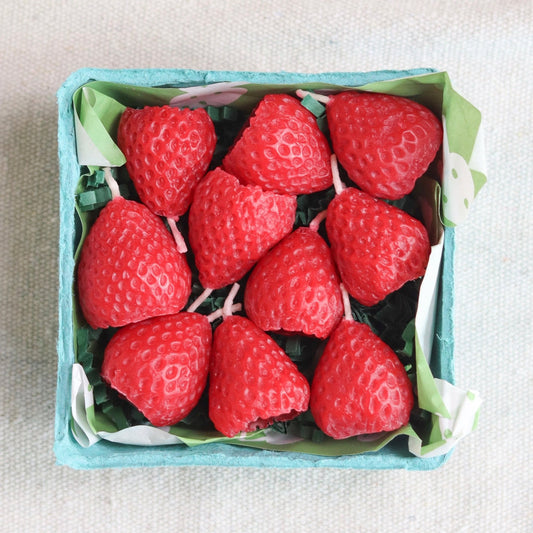 Beeswax Strawberry Birthday Candles
