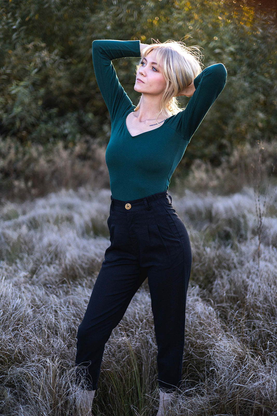 Perfect Pant in Black Linen