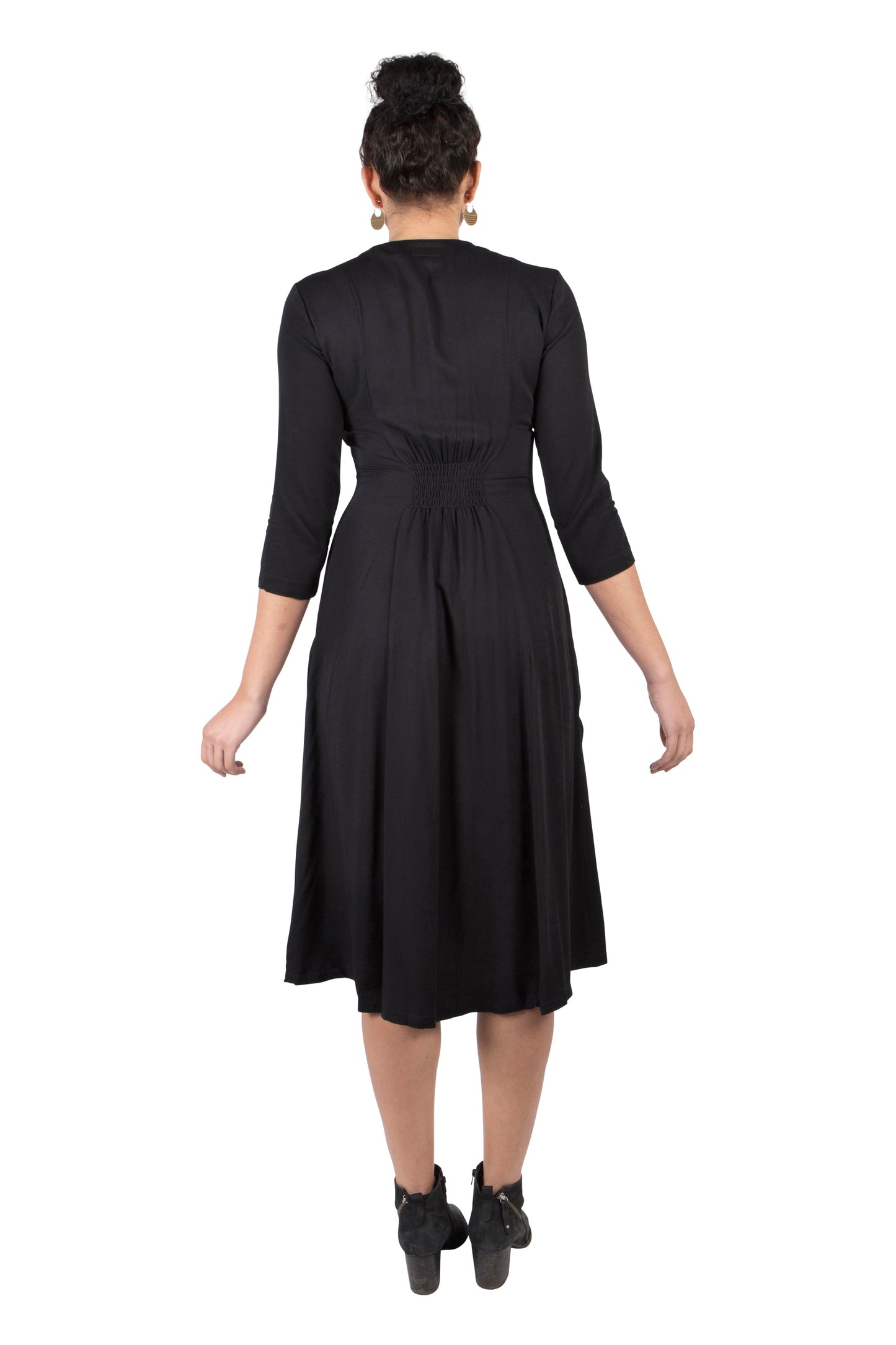 Fiona Dress in Black Challis