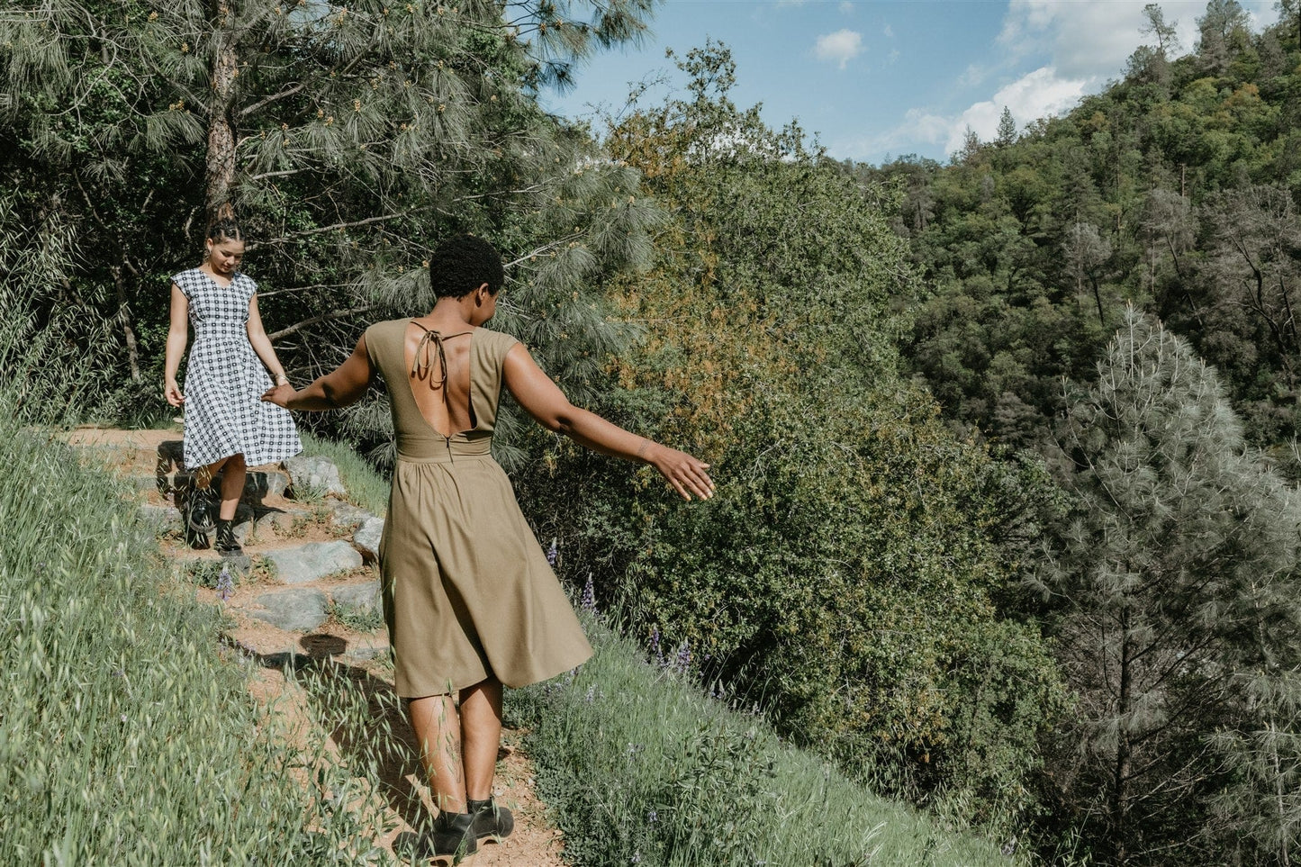 Joy Dress in Olive Raw Silk