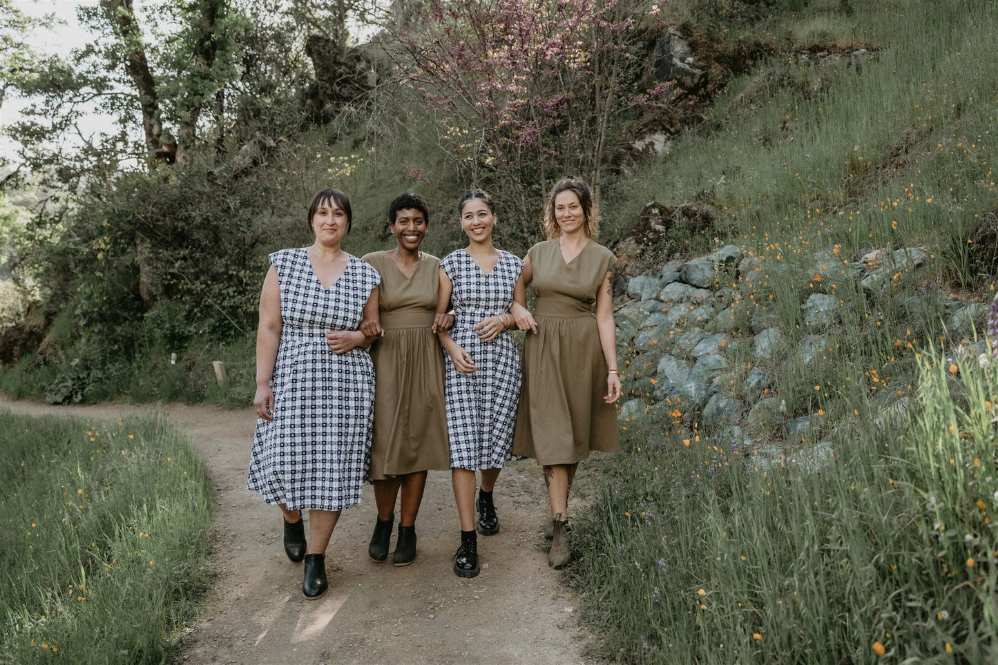 Joy Dress in Olive Raw Silk