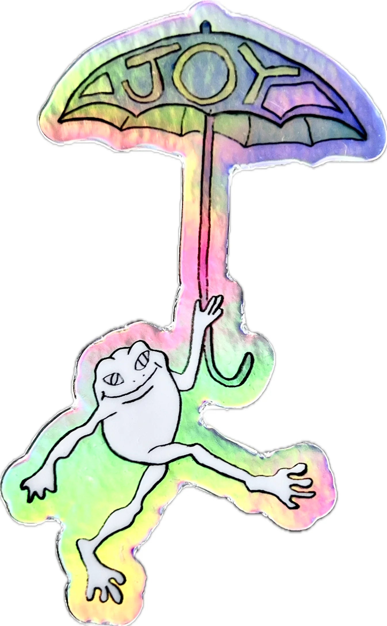 holographic joy frog sticker