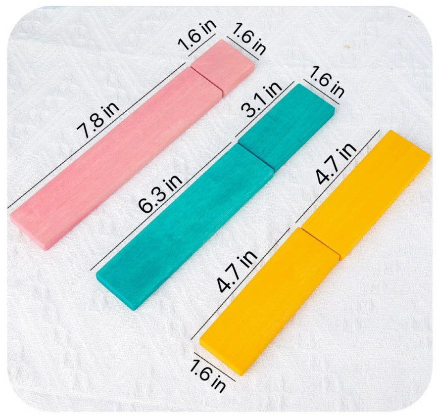 Large Wooden Rainbow Building Slats with Storage Tray