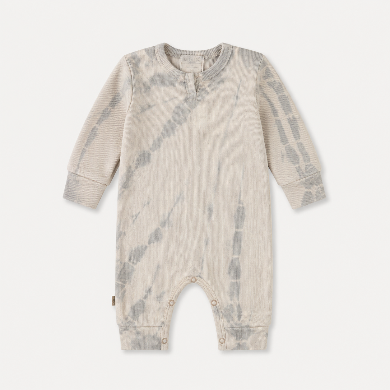 Ribbed Tie Dye Henley Romper