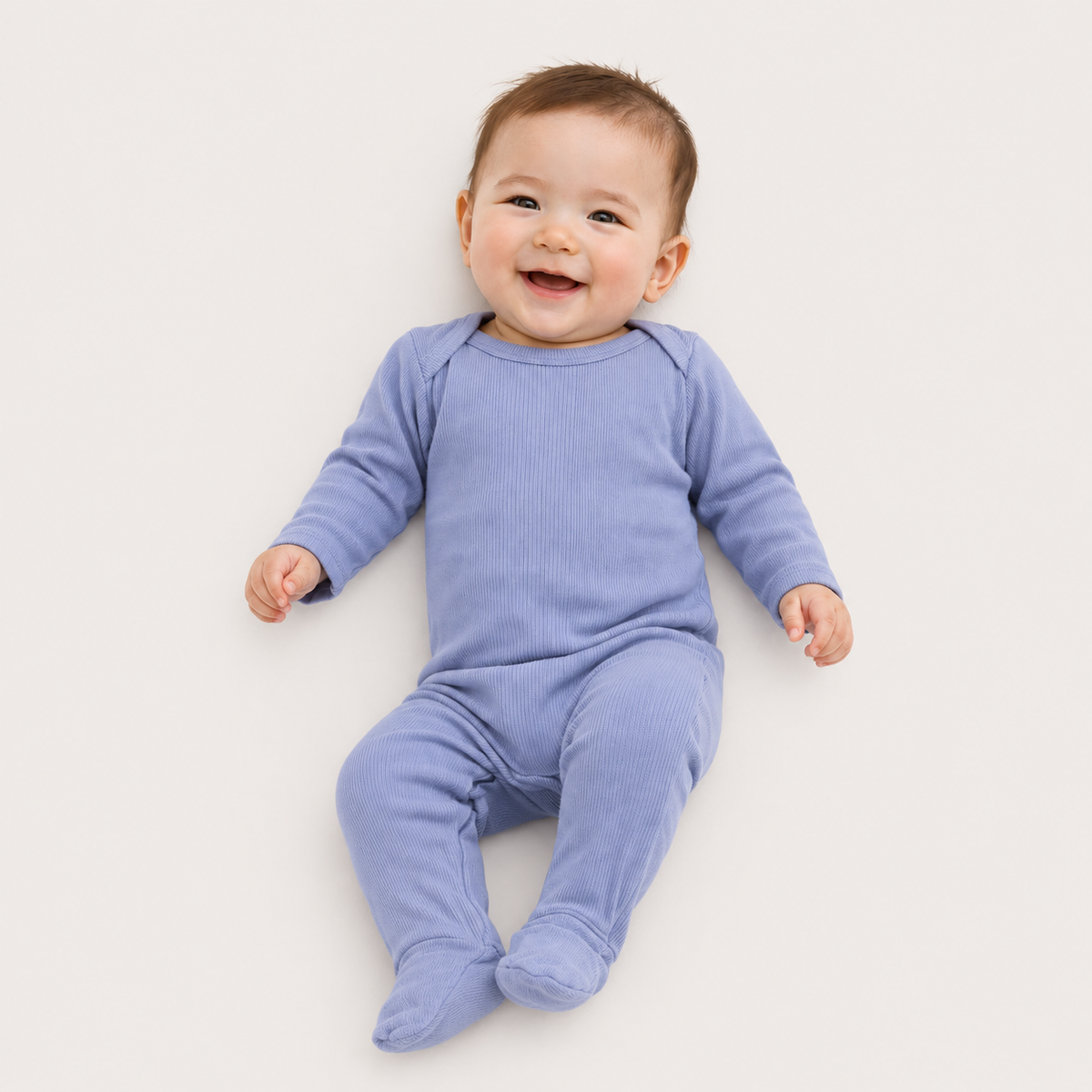 Variegated Rib Lap Tee Footie Pajama
