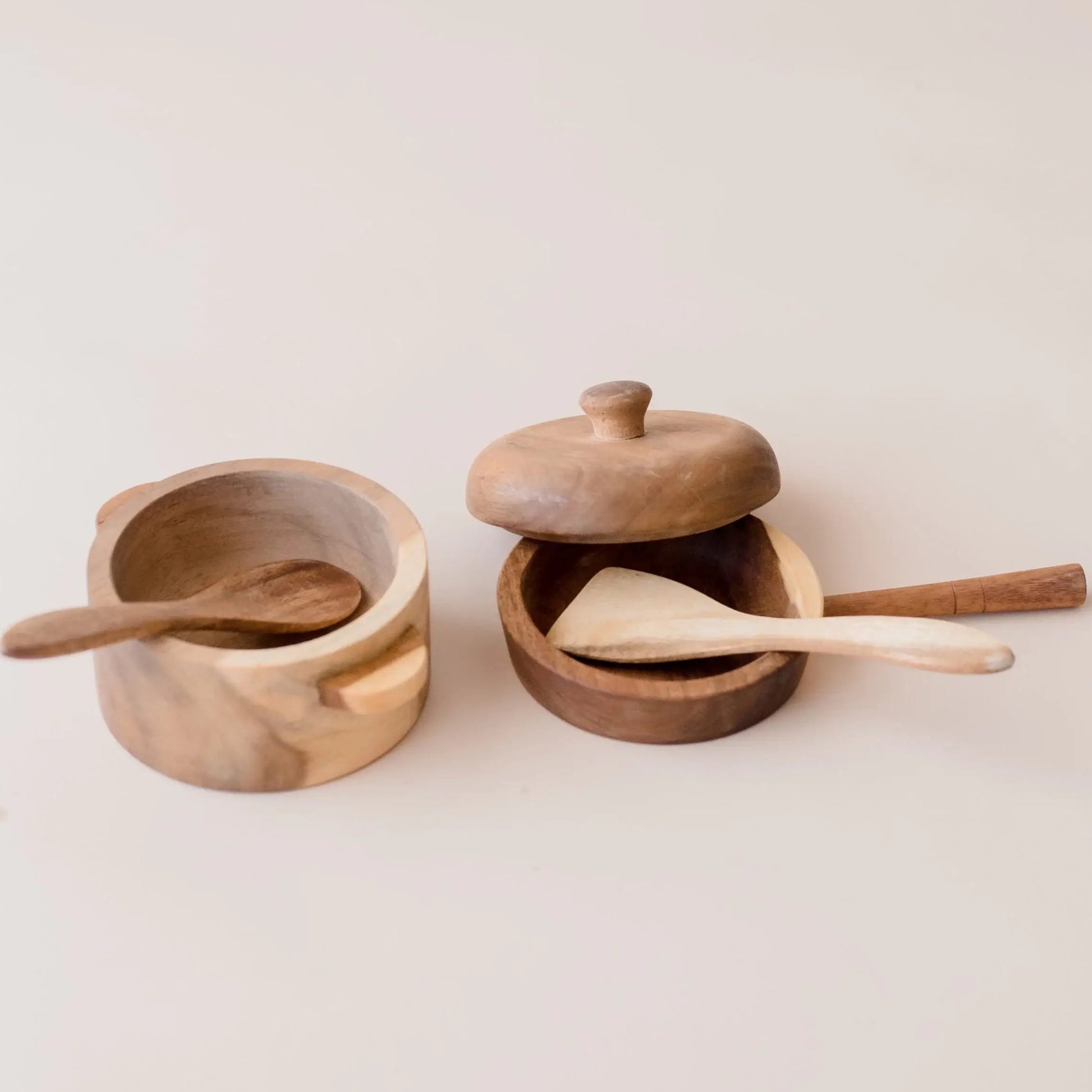 wooden pots and pans play set