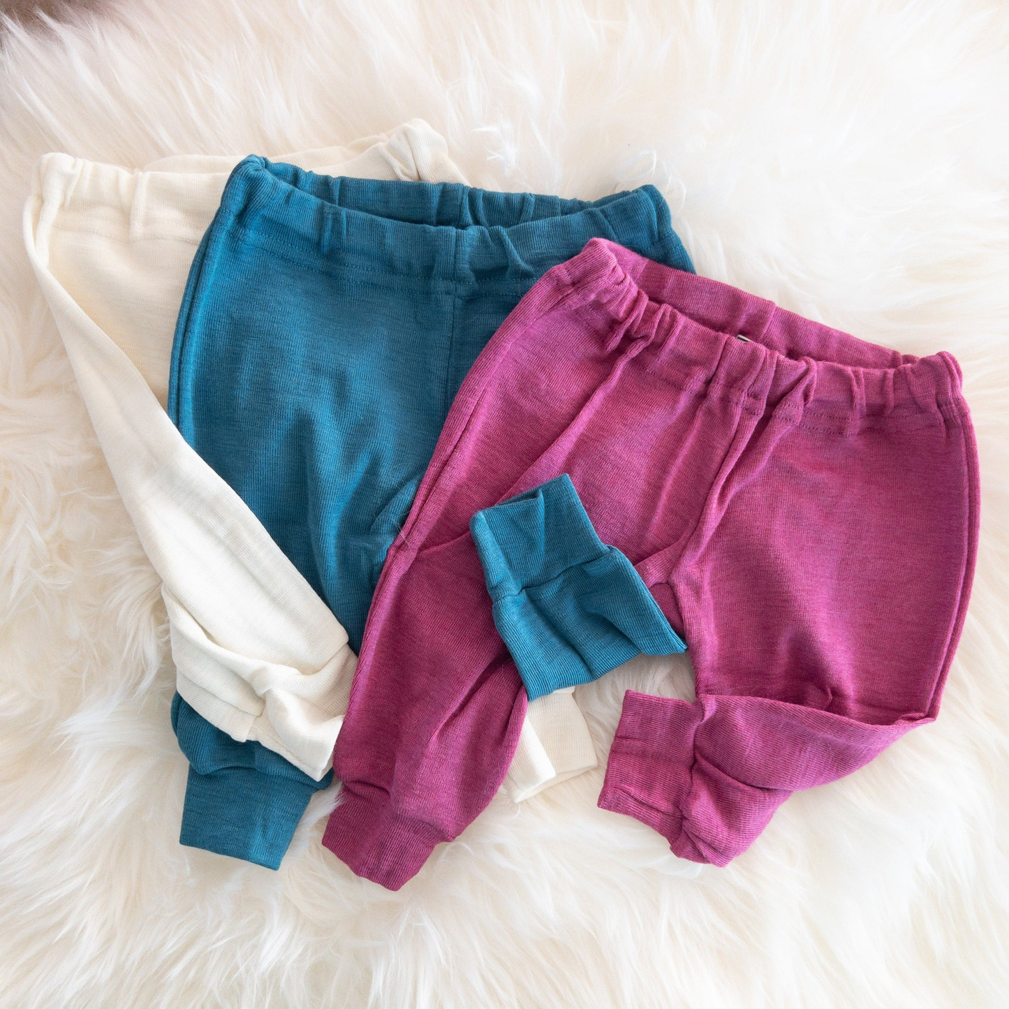 Raspberry Silk Wool Baby Leggings