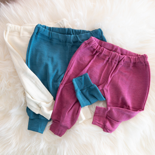 Raspberry Silk Wool Baby Leggings