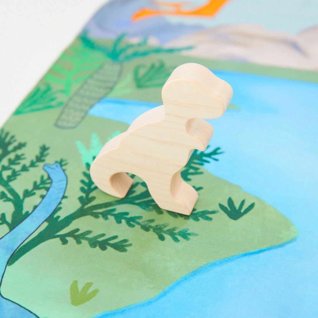 Wooden tyrannosaurus figure