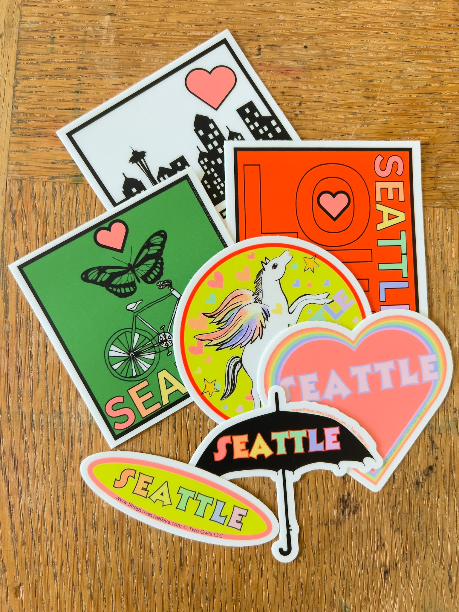 assorted Seattle stickers by TwoOwls