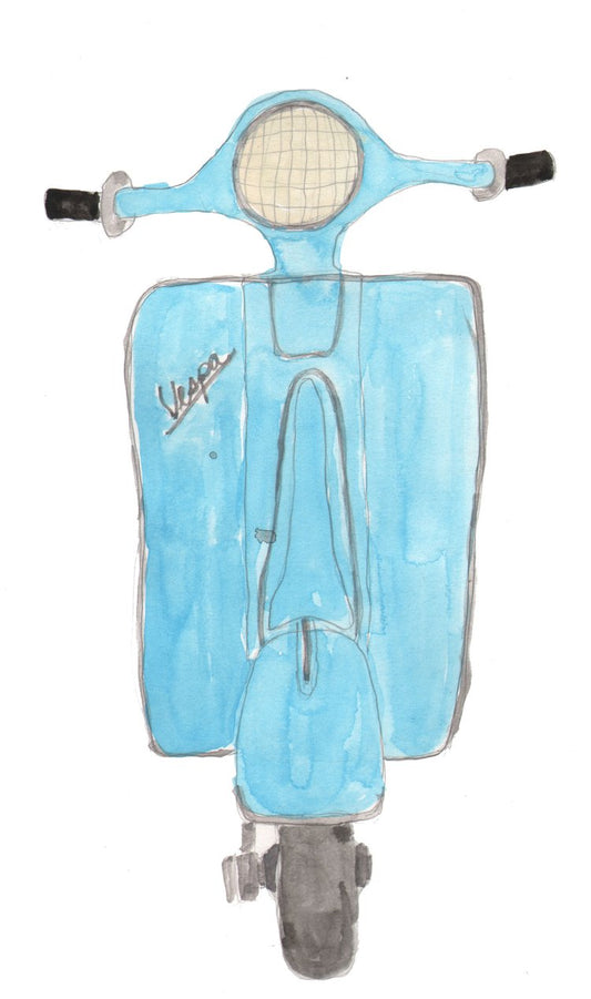 Blue Vespa Spot On Paper Greeting Cards