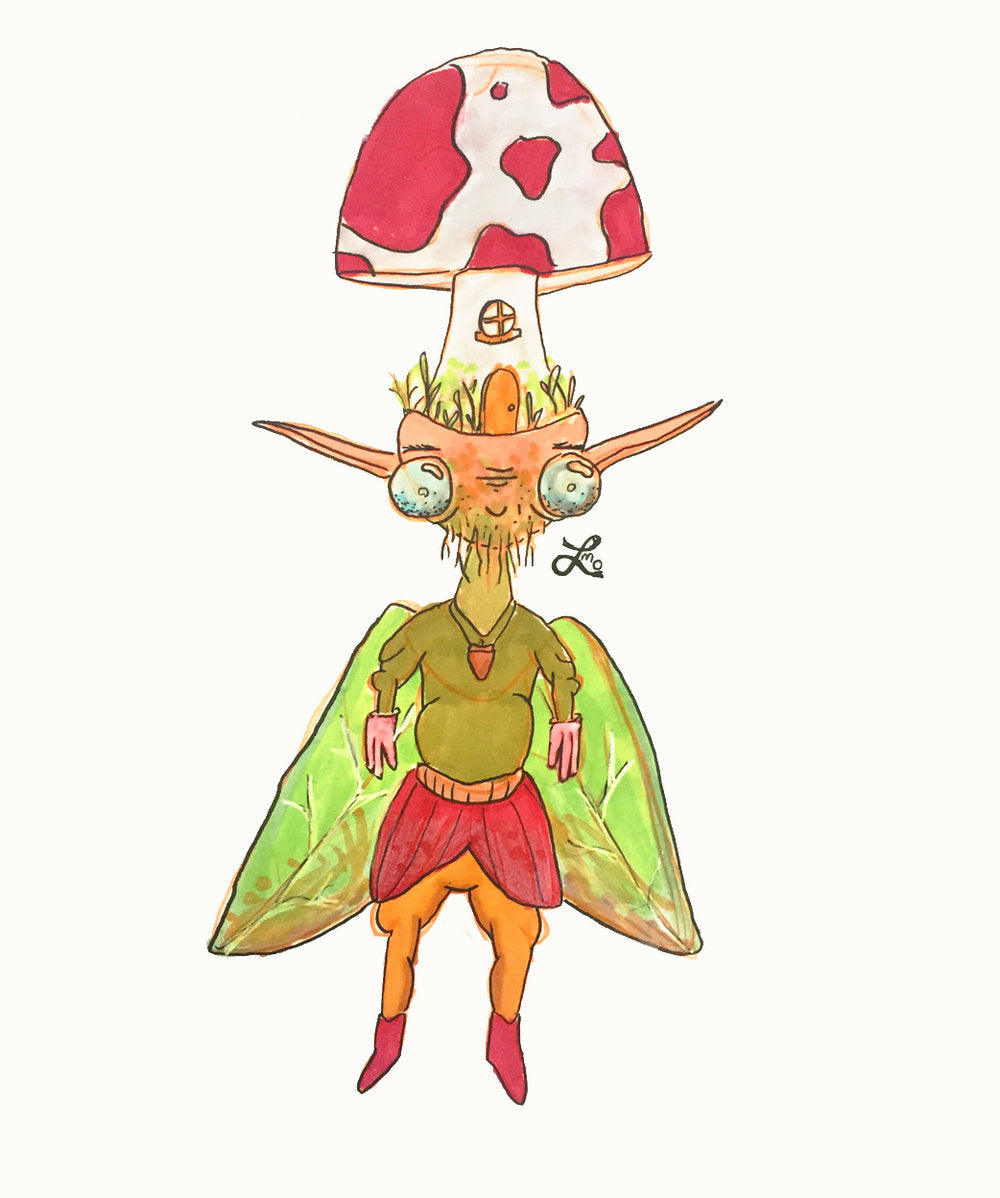 "Gnomushroom"  Marker and Ink, by Luke