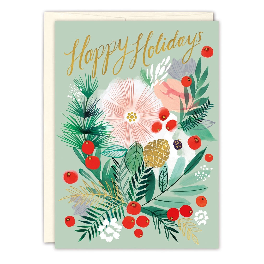 Holly Bouquet Holiday Card