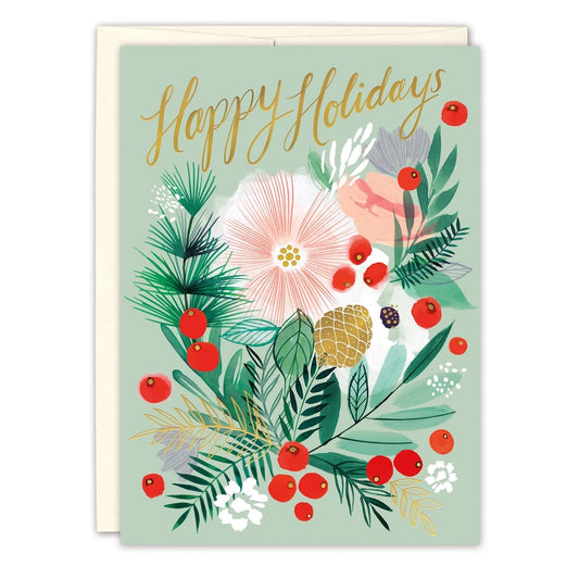 Holly Bouquet Holiday Card
