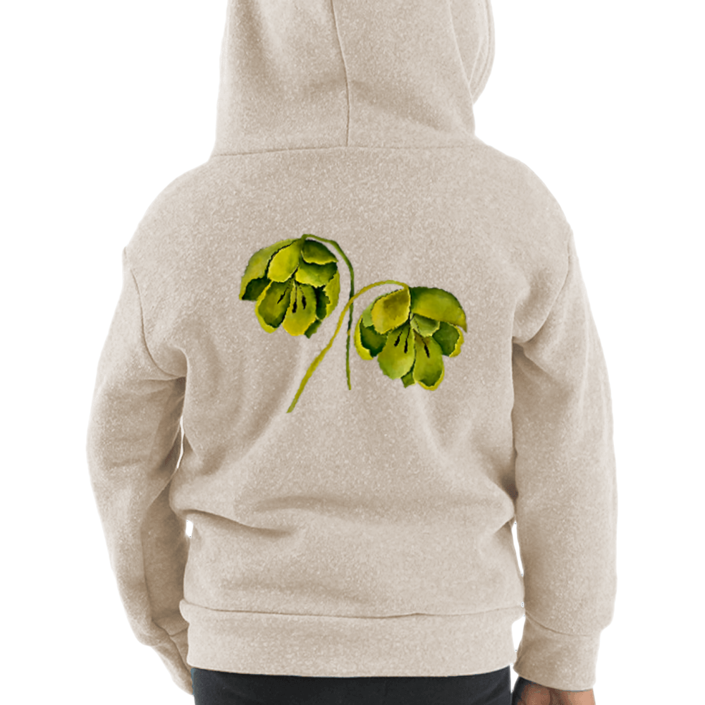 Green Floral Kids Hoodie