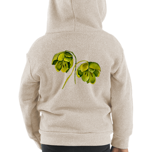 Green Floral Kids Hoodie