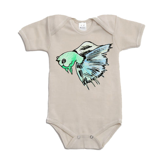 Blue Beta Fish Baby Onesie